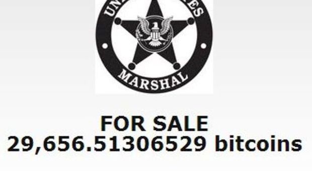 L'annuncio dell'asta sul sito Us Marshals Service