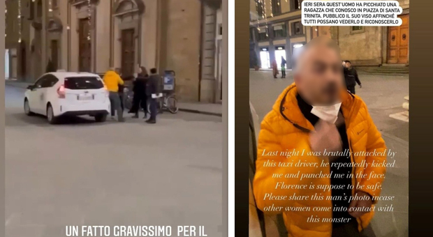 Firenze choc, tassista prende a calci e pugni una ragazza in piazza Santa Trinita. Le immagini choc