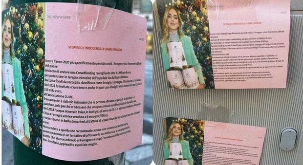 «Chiara Ferragni è innocente», Roma tappezzata di volantini: cosa c'è scritto (ma lo staff si dissocia)