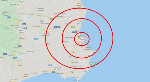 Terremoto, scossa a Crotone di magnitudo 3.7
