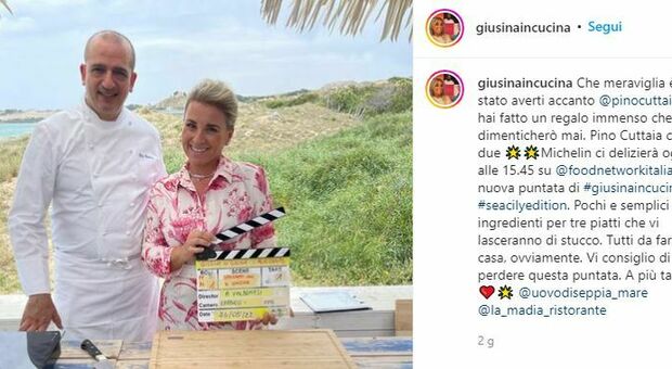 Giusina Battaglia e Pino Cuttaia insieme in cucina: la star di Food Network in onda con lo chef stellato