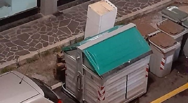 Falconara, abbandona un frigorifero in pieno centro: identificato dalle telecamere e multato