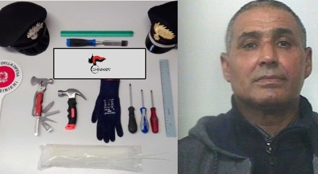 Il marocchino arrestato e il materiale sequestrato