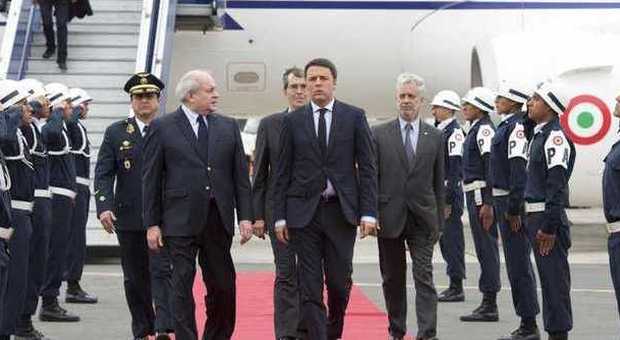 Matteo Renzi al suo arrivo a Lima