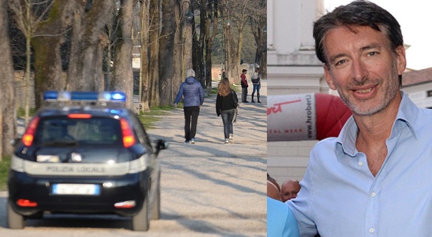 Polizia locale controlla le Mura di Treviso. Riccardo Pittis critico con chi insulta i runners