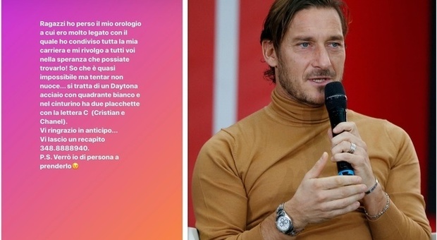 Francesco Totti perde il Rolex e fa un appello su Instagram: «Se lo trovate verrò io di persona a prenderlo»
