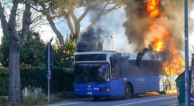 Paura a Fiumicino, incendio sul bus: passeggeri in fuga