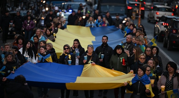 Il corteo della comunità ucraina