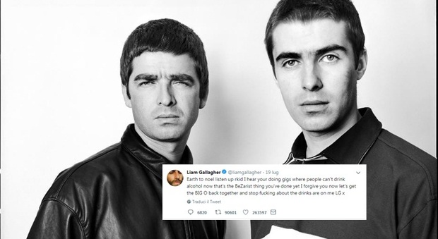 Liam Gallagher scrive a Noel su Twitter: «Rimettiamo insieme gli Oasis, basta ca**te»