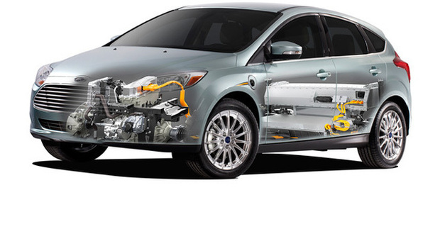 Lo "spaccato" della Ford Focus elettrica, una vettura già in produzione