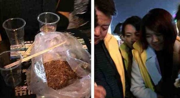 Impiegati cinesi costretti a mangiare vermi Foto People Daily Online
