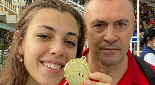 Ludovica Montanaro con il papà-allenatore Lucio