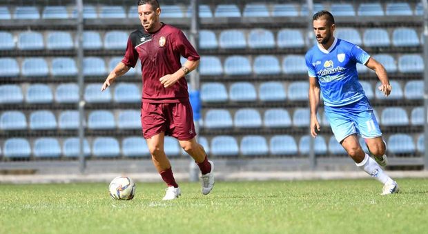 Matias Cuffa autore del gol del vantaggio del Rieti (Foto Itzel Cosentino)