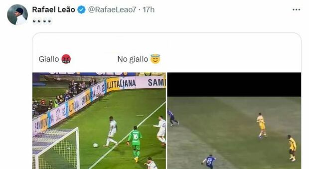 Leao e la frecciatina all'Inter: polemiche per il giallo a Tomori e non a Barella