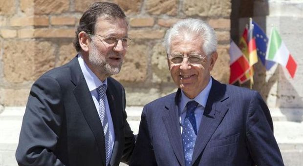 Il premier spagnolo Rajoy con Monti