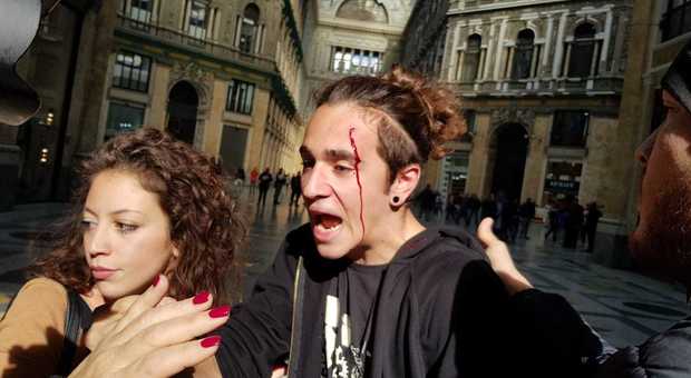Salvini a Napoli: sit-in e tensioni, un giovane ferito in Galleria