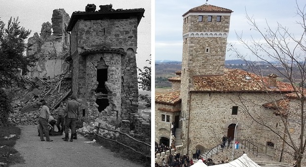 Il castello di Artegna dopo il sisma e oggi