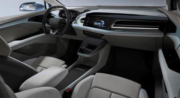 Gli interni in Alcantara dell'Audi Q4 e-tron