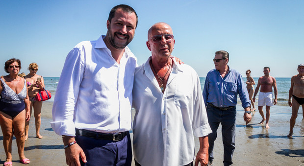 Matteo Salvini con Gianni Scarpa