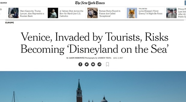 L'home page del New York Times