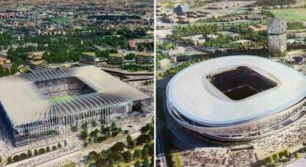 Nuovo stadio San Siro, i due progetti: guglie o anelli? Scaroni: «Il Meazza ha fatto il suo tempo»