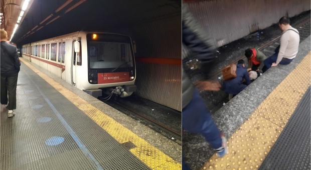Metro A Roma, donna sviene e cade sui binari della stazione Vittorio Emanuele: il treno si ferma in tempo, salva