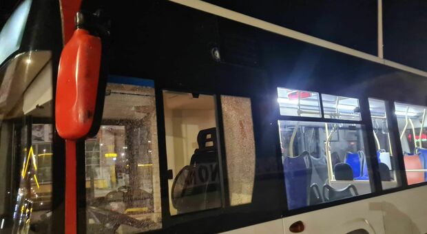 Raid vandalico contro un bus Eav, lancio di oggetti contro il finestrino del guidatore:
