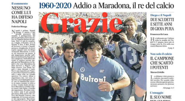 Maradona, l'Italia celebra el Pibe: «Ad10s grande Diego»