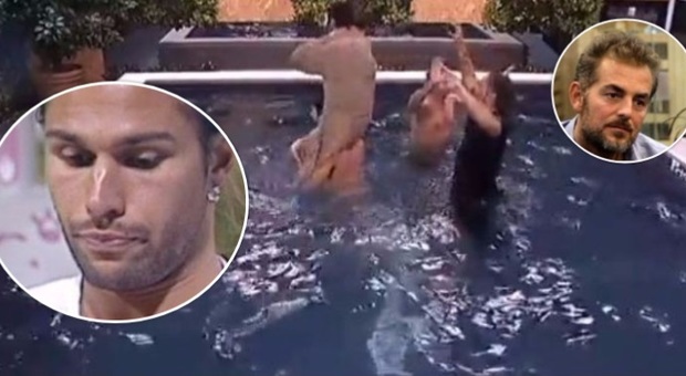 Daniele Bossari e Luca Onestini nudi in piscina: la decisione del Grande Fratello Vip