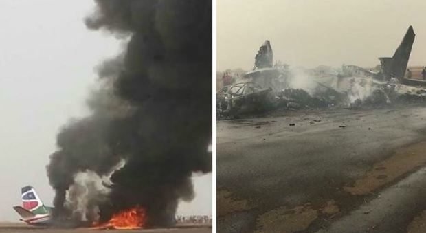 Sud Sudan, aereo passeggeri si schianta e prende fuoco: sopravvivono le 44 persone a bordo