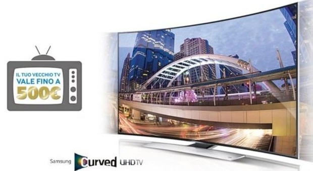 Samsung supervaluta i televisori, fino a 500 euro per il passaggio alle tv curve