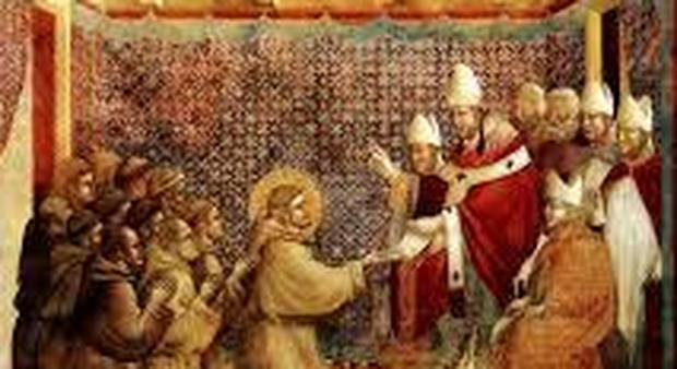 Innocenzo III conferma la regola francescana di Giotto