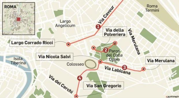 Colle Oppio, rivoluzione traffico: nuova Ztl vicino al Colosseo
