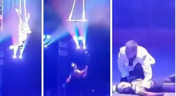 Trapezista cade durante lo spettacolo al circo in Russia: il video choc dell'incidente, Maria Smetanova è grave