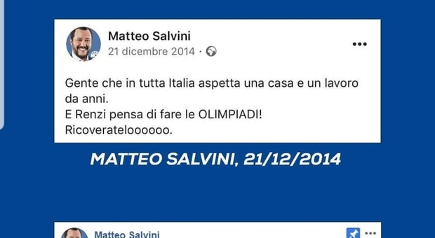 Olimpiadi, Renzi attacca Salvini: «Era contro Roma, adesso festeggia per Milano-Cortina»