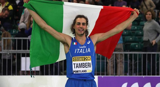 L'anconetano Gianmarco Tamberi, oro mondiale indoor di salto in alto