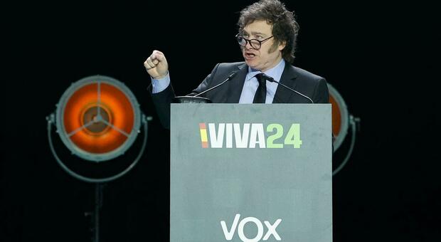 Il presidente argentino Milei alla convention di Vox