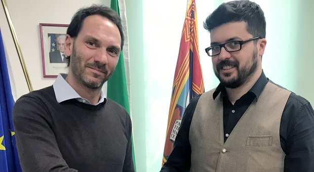 il project manager di Inwit Enrico Passoni con il sindaco di Marostica Matteo Mozzo