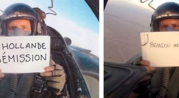 "Hollande dimettiti". La foto del pilota francese spopola su Twitter. Ma era un fotomontaggio...