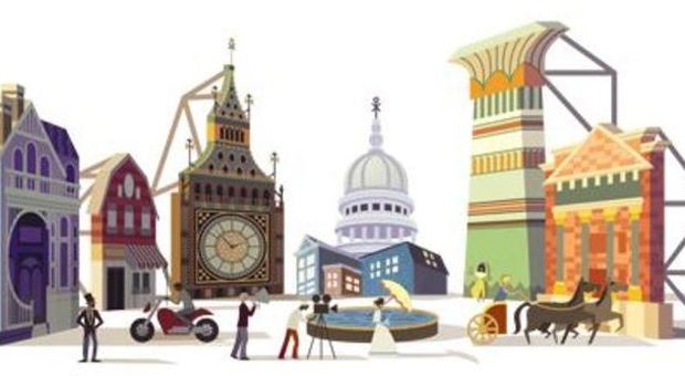 Il doodle di Google che celebra i 77 anni di Cinecittà