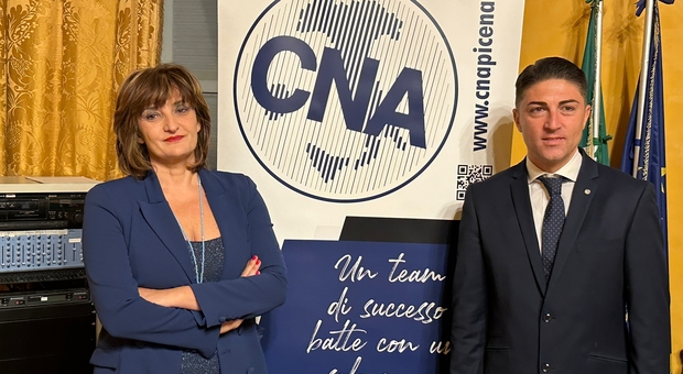 Arianna Trillini e Francesco Ballini presidente e direttore della Cna di Ascoli