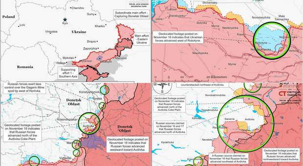 Controffensiva ucraina, a che punto siamo? La mappa della guerra, i fronti Maryinka e Avdiivka, la Crimea e l'arrivo dell'inverno