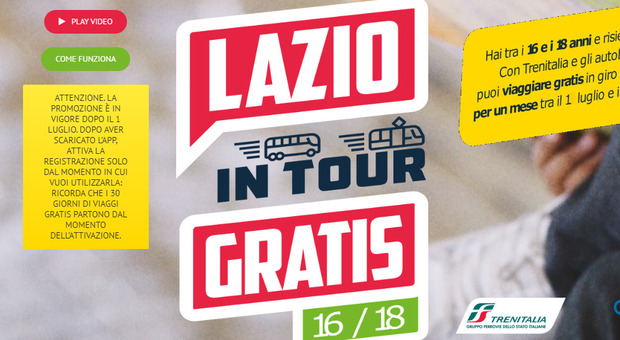 Lazio in tour, un mese di viaggi gratuiti per i giovani dai 16 ai 18 anni su bus Cotral e treni regionali