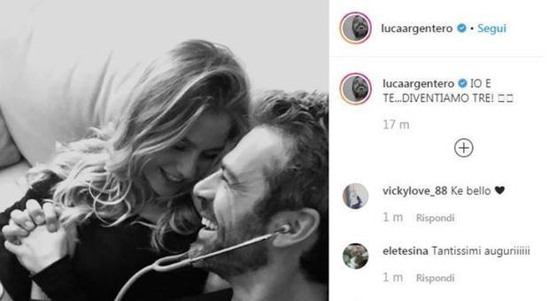 Luca Argentero diventa papà, il dolce annuncio su Instagram: «Io e te diventiamo tre»