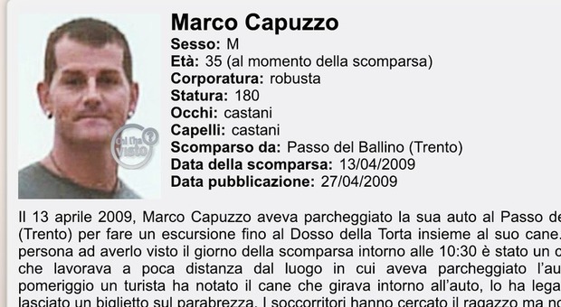 Marco Capuzzo, scomparso 10 anni fa a Pasquetta: «Trovato il suo zaino», e riprendono le ricerche