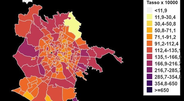 Roma, mappa contagi nei quartieri: boom a Magliana ed Eur, meno casi a Villa Borghese