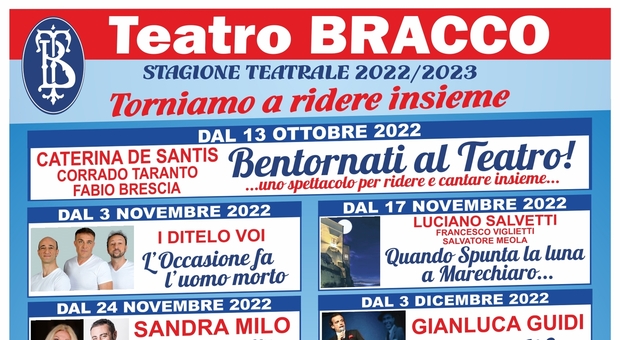 Il teatro Bracco inaugura la nuova stagione: «Dopo la pandemia, torniamo a ridere assieme»