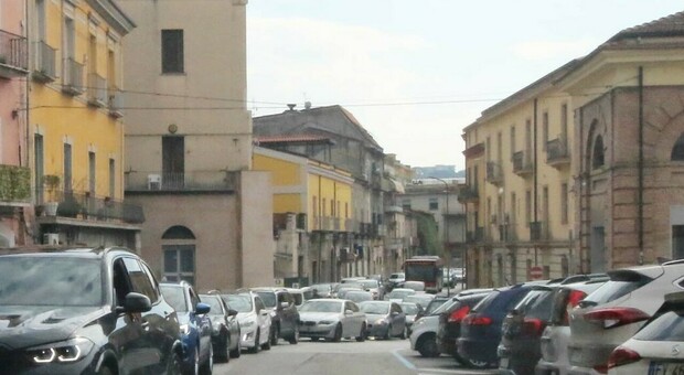 Un tratto della trafficatissima via Rummo a Benevento