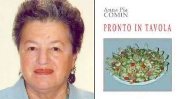 Anna Pia Comin, padovana di nascita, e la copertina del suo libro di ricette