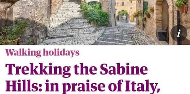 Rieti, la Sabina ancora protagonista sui giornali inglesi: dopo il Times ecco il servizio su The Guardian